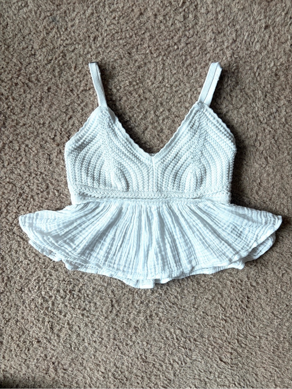 Y2K Vintage White Cotton Cropped Hollister Cami